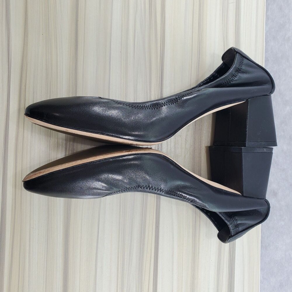 8.5 Tory Burch 55 MM Eddie Pump Chunky Block Heel Ballet Perfect Black Soft - Picture 7 of 10